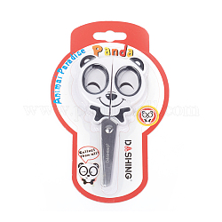 Ножницы из нержавеющей стали для детей, с пластиковой ручкой, для шитья, крафт, DIY проекты, панда, белые, 130x64 мм