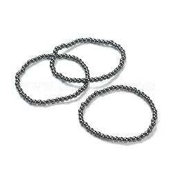 Synthetischen, nicht-magnetischen Hämatit Perlen Stretch-Armbänder, Runde, Perlen: 4~5 mm, Innendurchmesser: 2-1/4 Zoll (5.65 cm)