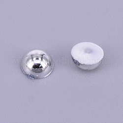 Abalorios de imitación de plástico ABS, semicírculo, plata, 2: 5x2.5 mm, alrededor de 200 piezas / bolsa