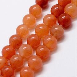 Avventurina rossa naturale fili di perle, tondo, 8mm, Foro: 1 mm, circa 48pcs/filo, 15 pollice