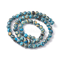 Chapelets de perles en malachite synthétique, teinte, ronde, bleu ciel, 6mm, Trou: 0.5mm, Environ 63 pcs/chapelet, 14.96'' (38 cm)