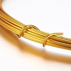 Alambre de aluminio redondo, alambre artesanal de metal flexible, para hacer bisutería artesanal, vara de oro, 17 calibre, 1.2mm, 10 m / rollo (32.8 pies / rollo)