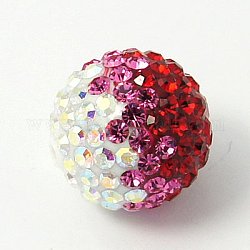 Austrian Crystal Beads, Pave Ball Beads, Gradient Color, with Resin inside, Round, 208_Siam, 12mm, Hole: 1mm
