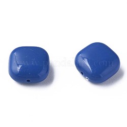 Perles acryliques opaques, carrée, bleu royal, 15x15x7.5mm, Trou: 1.2mm, environ 375 pcs/500 g