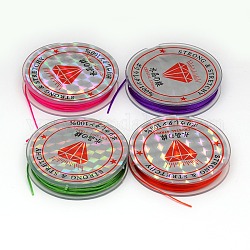 Flat Elastic Crystal String, String Cord Crystal Threads, Mixed Color, 0.8mm, about 10.93 yards(10m)/roll