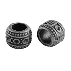 Rondelle perles en alliage de style tibétain, sans cadmium et sans plomb, argent antique, 7.5x9mm, Trou: 6mm