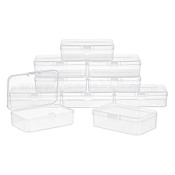 SuperZubehör 10 Stück Rechteck transparente Kunststoffperlenbehälter mit Deckel Perlensortierbehälter Box Etui für Schmuckperlen Pillen Kleinteile