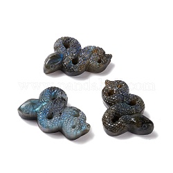 Cabochon de labradorite naturelle, serpent, 34.5~35.5x52~53x12.5~14mm