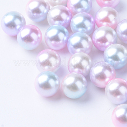Perles acrylique imitation arc-en-ciel, perles de sirène gradient, sans trou, ronde, rose, 8mm, environ 2000 pcs / sachet 