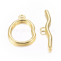 Alloy Toggle Clasps, Cadmium Free & Nickel Free & Lead Free, Golden, Size: Oval: about 25mm wide, 36mm long, 3mm thick, hole: 3mm, Bar: about 10mm wide, 49mm long, hole: 3mm