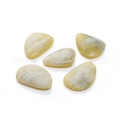 Perle di giada limone naturale, Senza Buco / undrilled, lacrima, 37~42.5x25~30x8~9.5mm