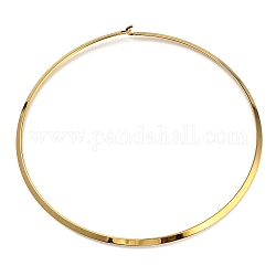 Vakuumbeschichtung von 202 Edelstahl-Halsketten, Starre Halsketten für Damen, golden, Innendurchmesser: 5.51 Zoll (14 cm)