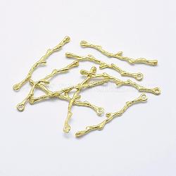 Messingverbinder Stecker, Bleifrei und Cadmiumfrei und Nickel frei, Zweig, roh (nicht plattiert), 37x4.5x1.5 mm, Bohrung: 1.5 mm