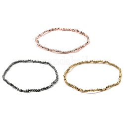 Bracelets de perles d'hématite synthétiques non magnétiques, ronde à facettes, couleur mixte, 0.2 cm, diamètre intérieur: 2-1/8 pouce (5.5 cm)