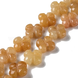 Natürlichen Topas Jade Perlen Stränge, Blume, 13~14x13~14x5~5.5 mm, Bohrung: 1.2 mm, ca. 15 Stk. / Strang, 7.95'' (20.2 cm)