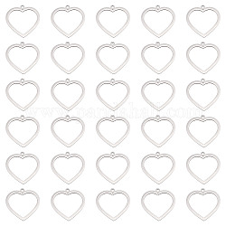 Dicosmetic 30 pz ciondoli a forma di cuore cavo ciondolo d'amore minimalista pendenti con castone aperto fascino con cornice in resina ciondolo in acciaio inossidabile per gioielli fai da te regali di san valentino, Foro: 1/1.6 mm