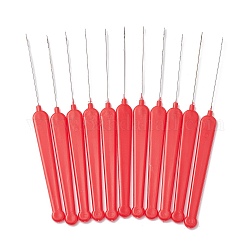 (Распродажа с дефектом: ржавчина)Пластиковые ручки платинового цвета, железные крючки, иглы, красные, 140x12x3.5 мм