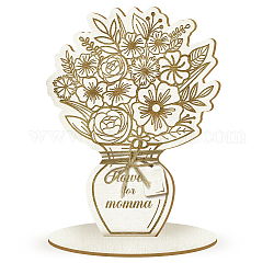 Biglietto di auguri con bouquet di fiori in legno, con supporto e corda, per il biglietto d'auguri della mamma, fiore, 229x167mm