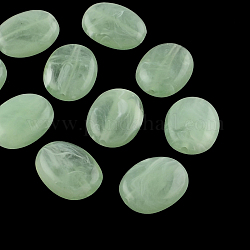 Abalorios de acrílico oval de piedras preciosas de imitación, verde pálido, 19x15x7mm, agujero: 2 mm, aproximamente 330 unidades / 500 g