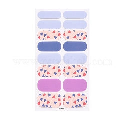 Full Wrap Fruit Nail Stickers, Self-Adhesive Geometry Nail Art Decal Strips, for Women Girls DIY Nail Art Decoration, Pink, 27x8.5~16mm, 16pcs/sheet