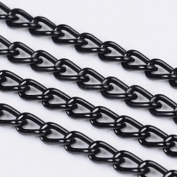 Aluminum Twisted Chains Curb Chains, Unwelded, Oxidated in Black, Link: 4x5.2mm