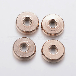 Placage ionique (ip) 304 billes d'espacement en acier inoxydable, donut, or rose, 8x2.5mm, Trou: 3mm