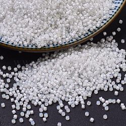 Miyuki Delica Perlen, Zylinderförmig, japanische Saatperlen, 11/0, (db0066) weiß ausgekleideter kristall ab, 1.3x1.6 mm, Bohrung: 0.8 mm, über 2000pcs / Flasche, 10 g / Flasche