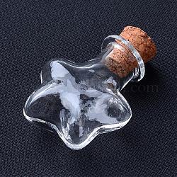 Bottiglie di vetro, con tappo di sughero, bottiglia di desiderio, stella, chiaro, 28.5x21x11.5mm, collo di bottiglia: 8mm di diametro, capacità: 2 ml (0.06 fl. oz)
