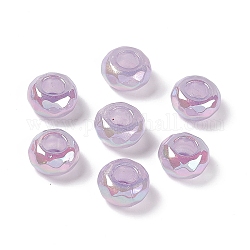 Opake Legierung Perlen, AB Farbe, facettiert, Rondell, Pflaume, 13x7.2 mm, Bohrung: 5.8 mm