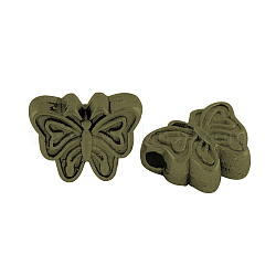 Tibetan Style Alloy Butterfly Beads, Cadmium Free & Nickel Free & Lead Free, Antique Bronze, 13x10x5mm, Hole: 2mm