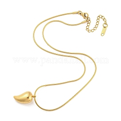 304 Halsketten mit Anhänger aus Edelstahl für Damen, Träne, golden, 15.91 Zoll (40.4 cm)