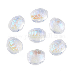 Perle di vetro placcato trasparente, ab colore placcato, forma di guscio di tartaruga, chiaro ab, 12x11x7mm, Foro: 1 mm