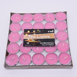 Bougies de paraffine, bougies parfumées, forme ronde plate, accessoires de fête, perle rose, 35mm, 50 pcs / boîte