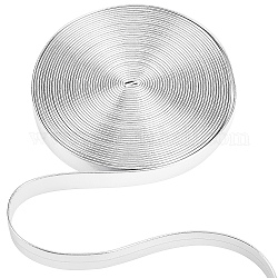 Imitation cordon plat en cuir, pour décor d'oreiller, couleur d'argent, 10x0.8mm, environ 5.47 yards (5m)/paquet