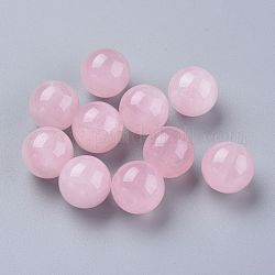 Naturale perle di quarzo rosa, sfera di pietre preziose, Senza Buco / undrilled, tondo, 17.5~18mm
