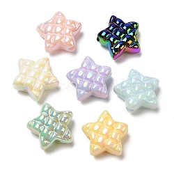 Perles acryliques opaques, de couleur plaquée ab , étoiles du nord, couleur mixte, 19.5x19.5x9mm, Trou: 3.5mm