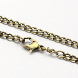 Création de collier de chaîne torsadée vintage en fer pour la conception de montres de poche, avec fermoirs mousquetons, bronze antique, 31.5 pouce, lien: 3.3x4.6x0.9 mm