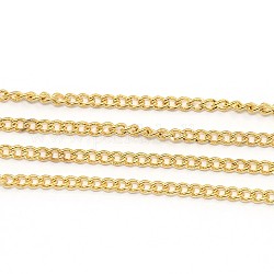 Iron Curb Chains, Unwelded, Twisted Chains, Unwelded, Light Gold, 3x2mm