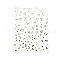 Рождественские наклейки для ногтей, снежинка самоклеящиеся металлические принадлежности для дизайна ногтей, для женщин и девочек diy дизайн ногтей, серебряные, 10.1x7.85 см