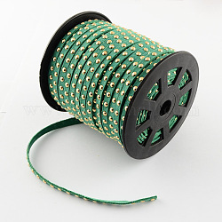 Faux Suede Cord, Faux Suede Lace, with Golden Alloy Rivet, for Punk Rock Jewelry Making, Sea Green, 6x2.5mm, 50yards/roll(150 feet/roll)