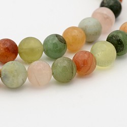De piedras preciosas naturales mixtos hebras de perlas redonda, 8mm, agujero: 1 mm, aproximamente 49 pcs / cadena, 15.7 pulgada