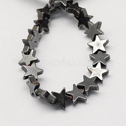 Non magnetici perle ematite sintetico fili, grado a, stella, nero, 8x8x2mm, Foro: 1 mm