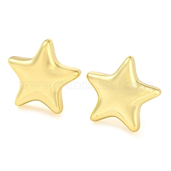 Boucles d'oreilles étoile en laiton plaqué à crémaillère, Plaqué longue durée, sans cadmium et sans plomb, véritable 18k plaqué or, 20x20mm