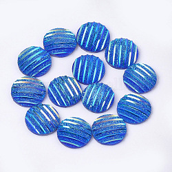 Harz Cabochons, Flachrund, Blau, 12x3~3.5 mm