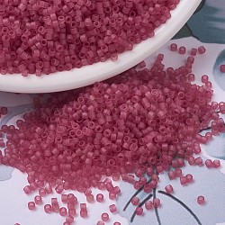 Perline miyuki delica, cilindro, perline giapponesi, 11/0, (db0778) rosa scuro trasparente semi-satinato colorato, 1.3x1.6mm, Foro: 0.8 mm, su 2000pcs / bottiglia, 10 g / bottiglia