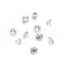 Кубического циркония кабошоны, класс А, граненые, алмаз, прозрачные, 3x2 мм