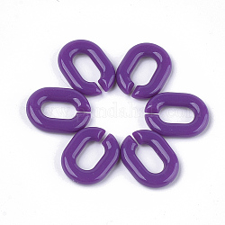 Акриловые связей кольца, разъемы для быстрой связи, для изготовления ювелирных цепочек, овальные, синий фиолетовый, 19x14x4.5 мм, отверстие : 11x5.5 мм, Около 680 шт / 500 г