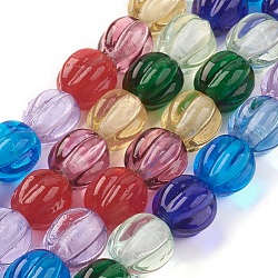 Fili di perline murano fatto a mano, lanterna, colore misto, 11~11.5x11~12mm, Foro: 1.8 mm,circa30pcs/filo, 12 pollici (30.5 cm)