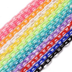 Непрозрачные акриловые кабельные цепи, разноцветные, 13.5x7.5x2 мм, около 1.61 фута (0.49 м) на прядь