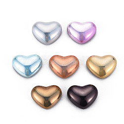 Cabochones de cristal electroplated, corazón, color mezclado, 8x10.5x4mm